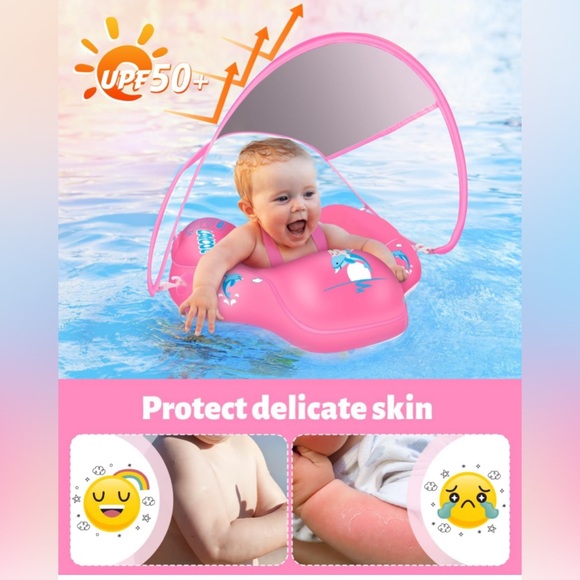 LAYCOL Baby Swimming Float Inflatable Baby Pool Float Ring Newest with canopy - Picture 2 of 11